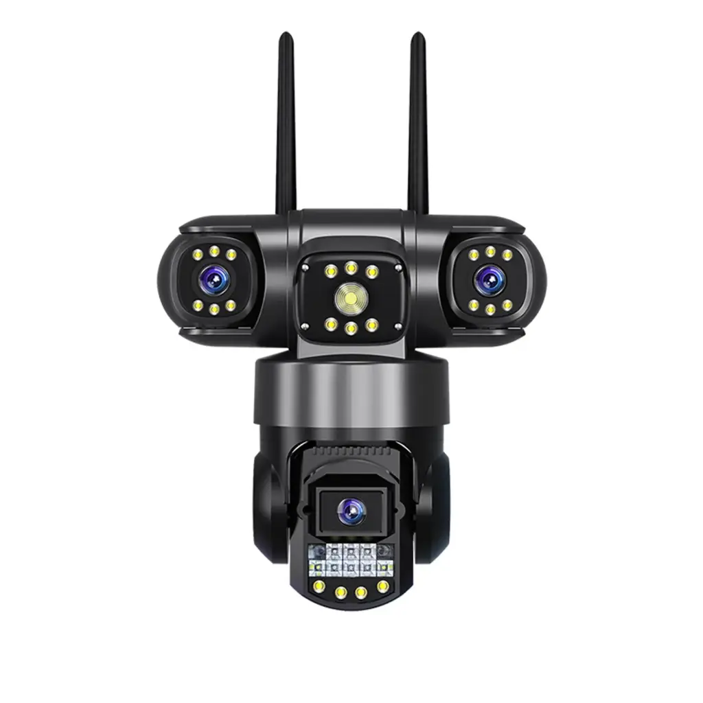 Cámara De Vigilancia Triple 3 Lentes V380pro Interior Exterior wifi/4g